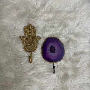 Gold and Purple Wall Decor Hooks